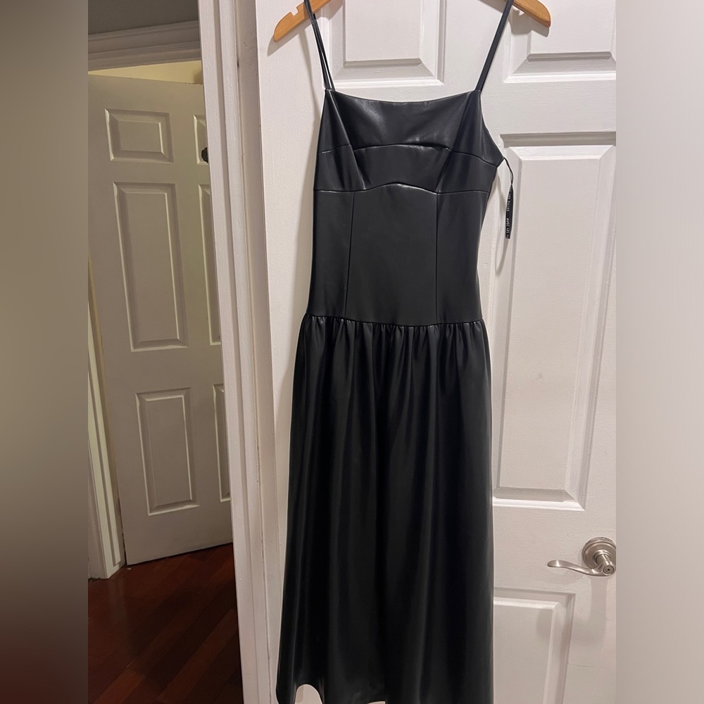 Avec Les Filles Black faux leather Dress